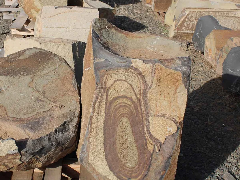 Basalt Column Bird Bath Dish