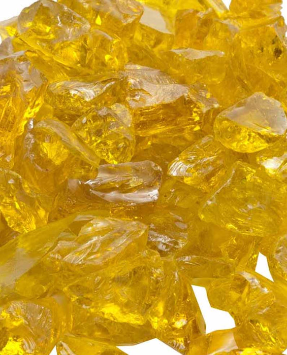 Yellow Tempered Fire Glass